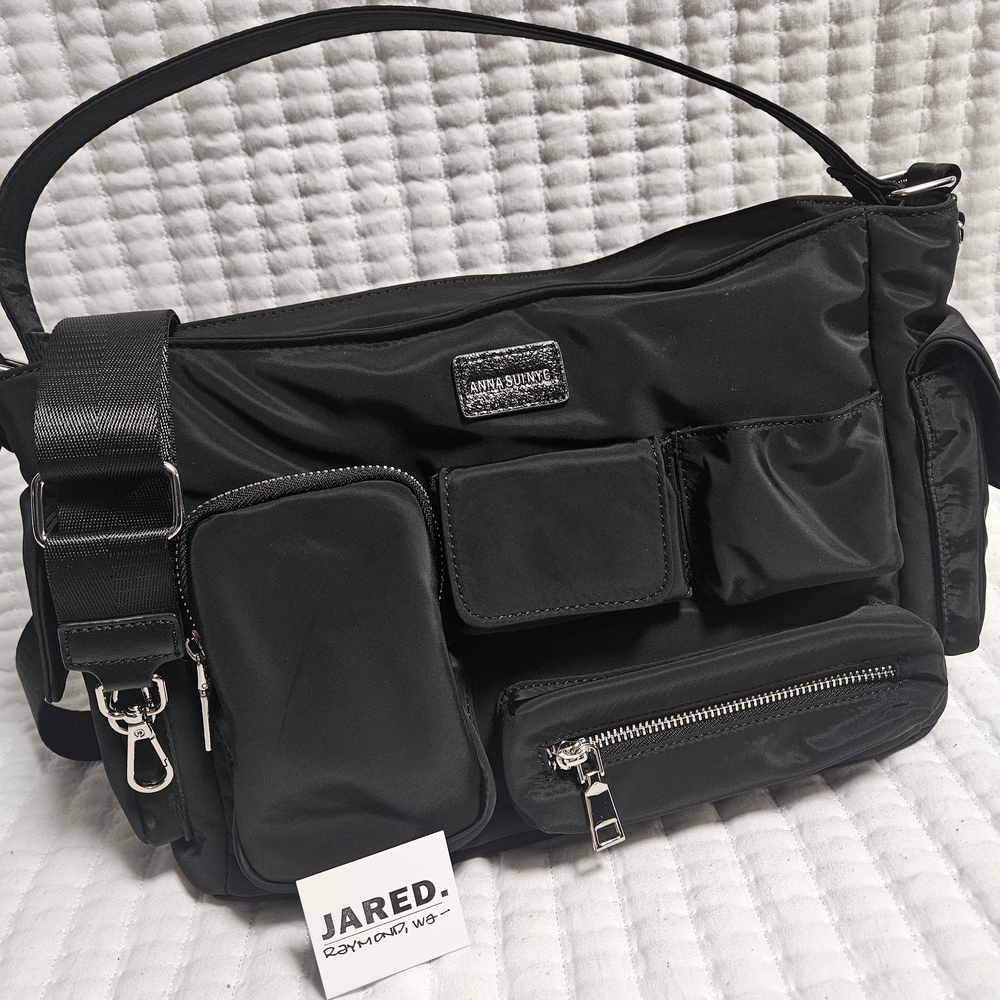 Anna Sui Black Shoulder Bags with Adjustable Straps